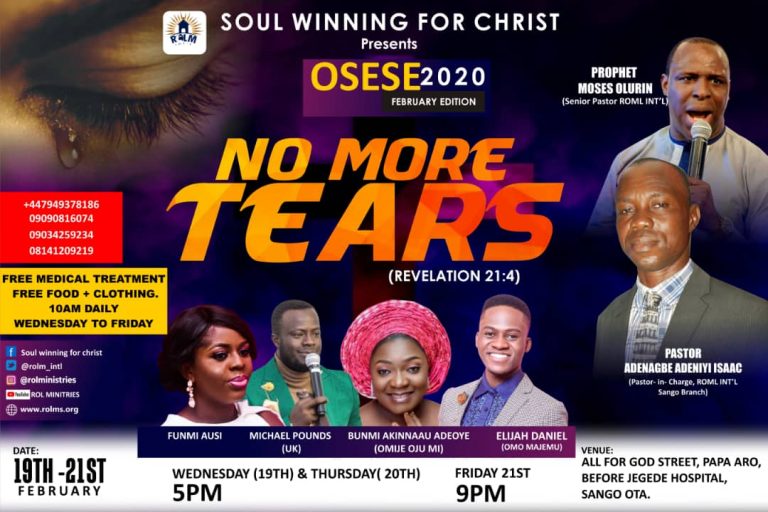 Bunmi Omije Ojumi, Elijah Daniel and Other Ministers Set To Officiate At The Crusade Organized By Prophet Olurin<br />
<b>Deprecated</b>:  strip_tags(): Passing null to parameter #1 ($string) of type string is deprecated in <b>/home/naijago/public_html/wp-content/themes/Newsmag/loop-archive.php</b> on line <b>49</b><br />
